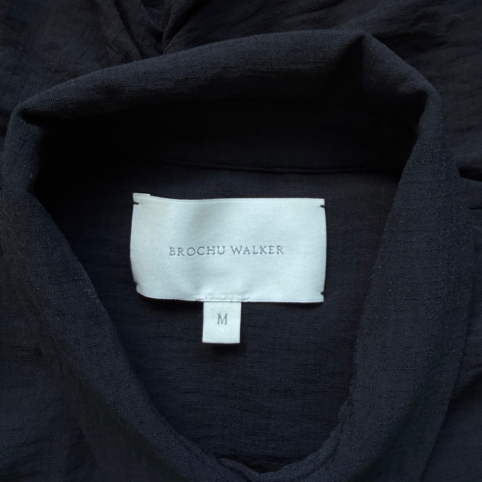 Brochu Walker Setia Belted Dress Size Medium Black Button Down Tie Waist