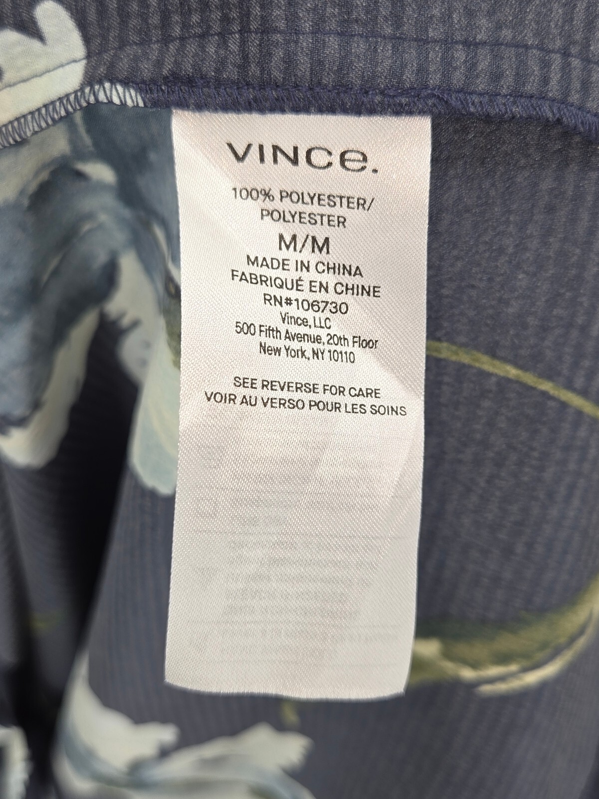 Vince Iris Print Faux Wrap Dress Blue Floral Print Midi Dress Size Medium