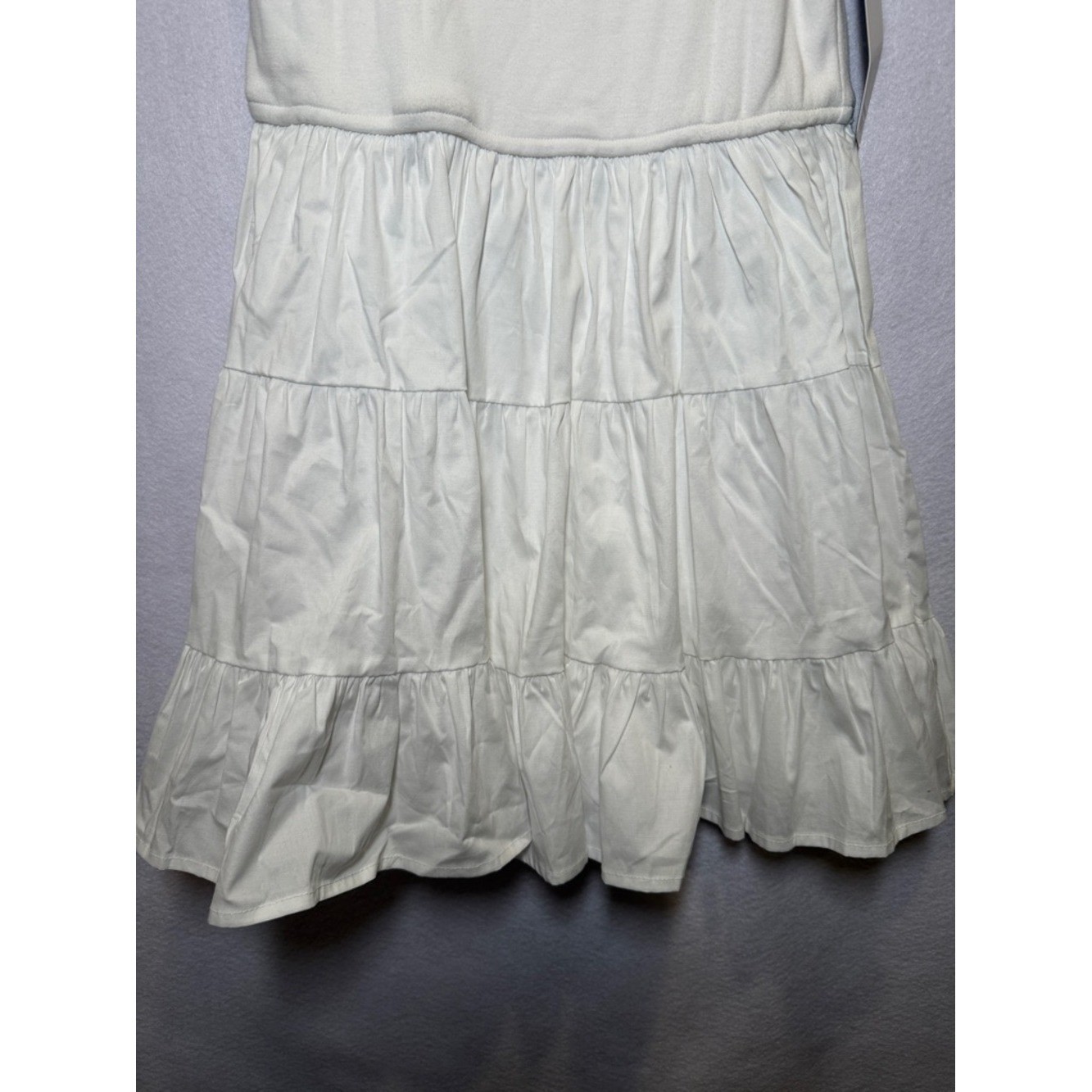 Madden Girl Creamy White Spaghetti Strap Tiered Mini Dress Size M NEW