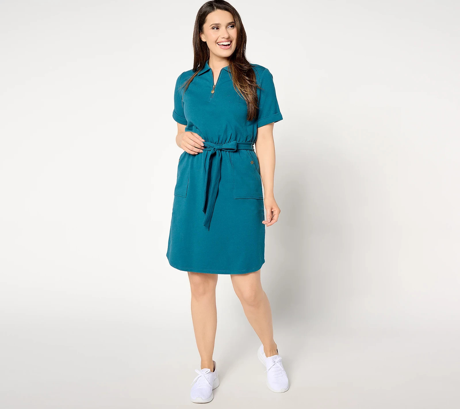 #984 Sport Savvy Regular French Terry Zip Front Dress Size XS