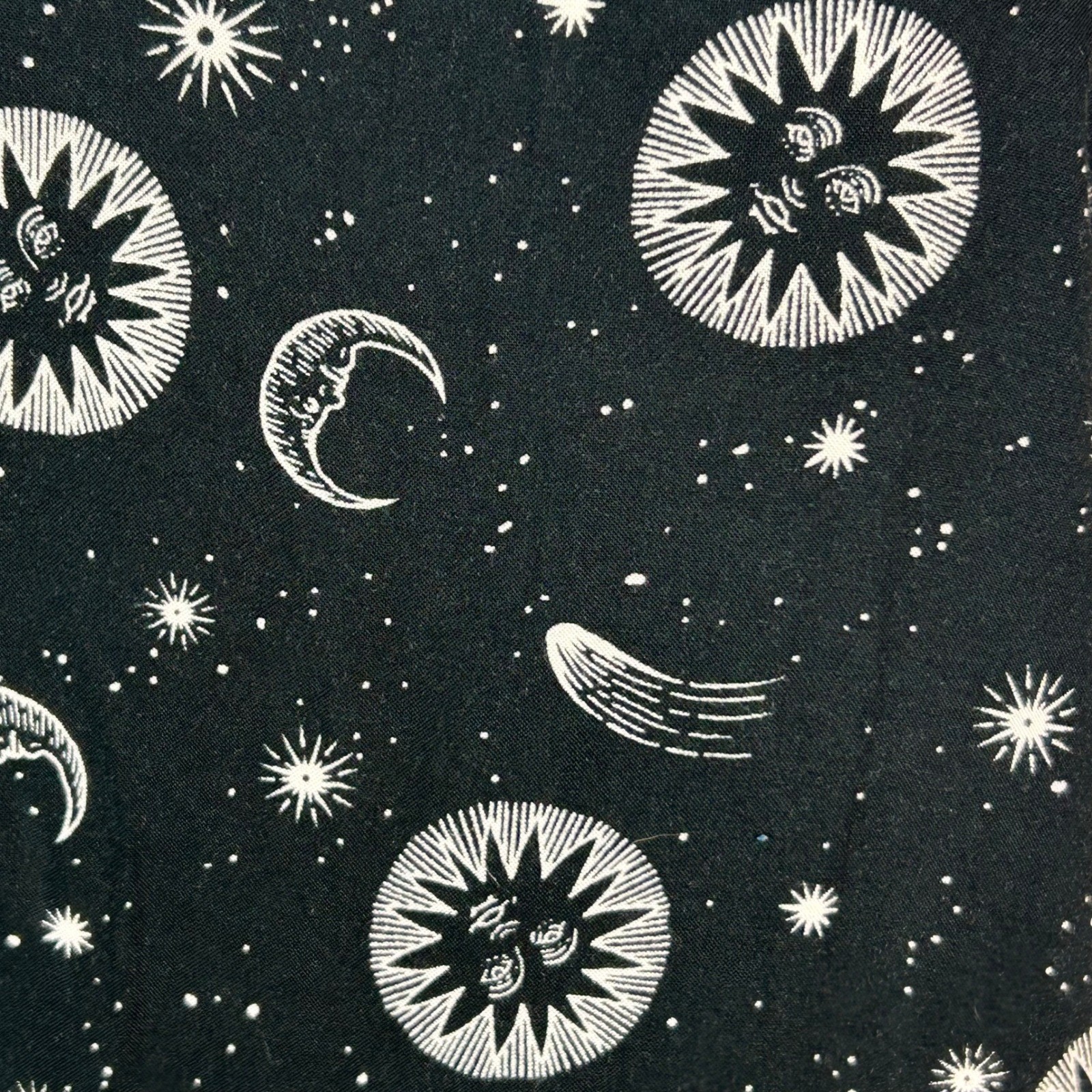 VTG Celestial Witchy Slip Dress Large Motel Black Moon Stars Maxi 90s Open Back