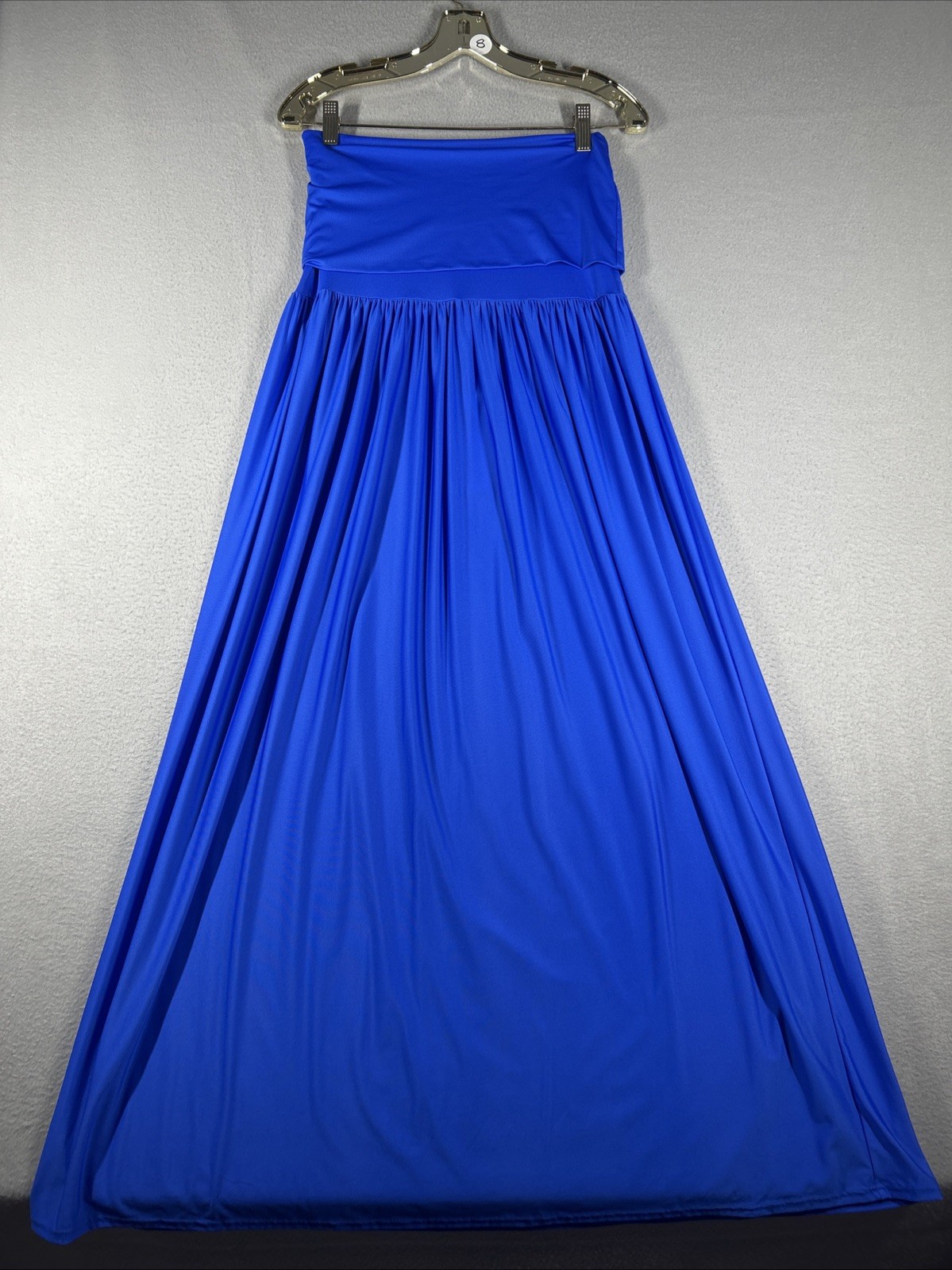 Sunflair Blue Cover Up Dress Skirt Size 8 Strapless Convertible Maxi 52” Long