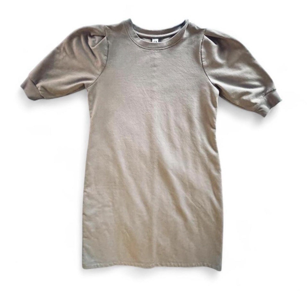 Gray midi dress with puffy sleeves size medium