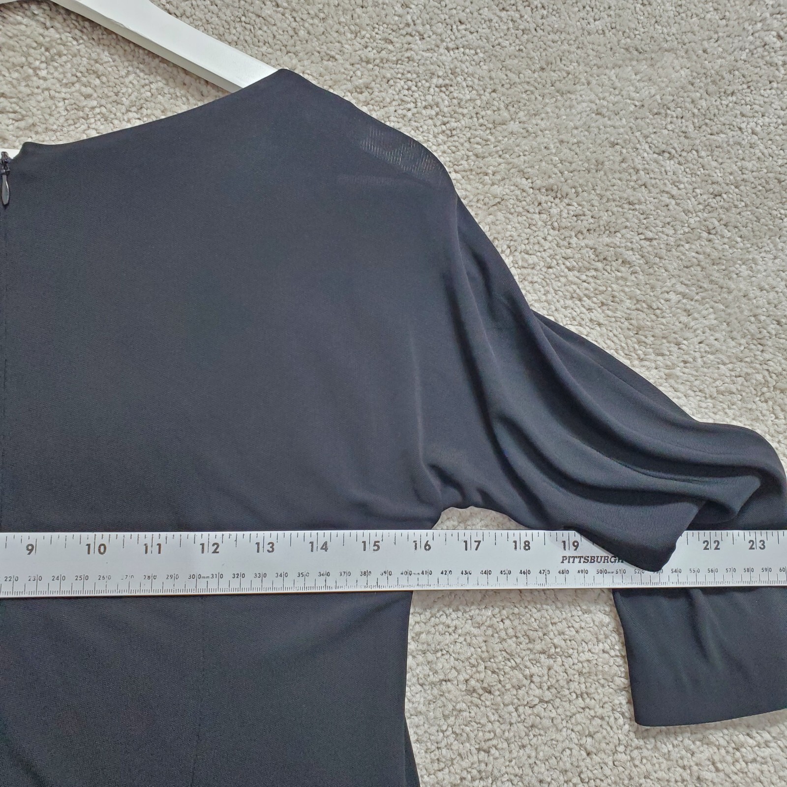 Maria Bianca Nero Shift Dress Womens Medium Black Round Neck 3/4 Sleeve Pullover