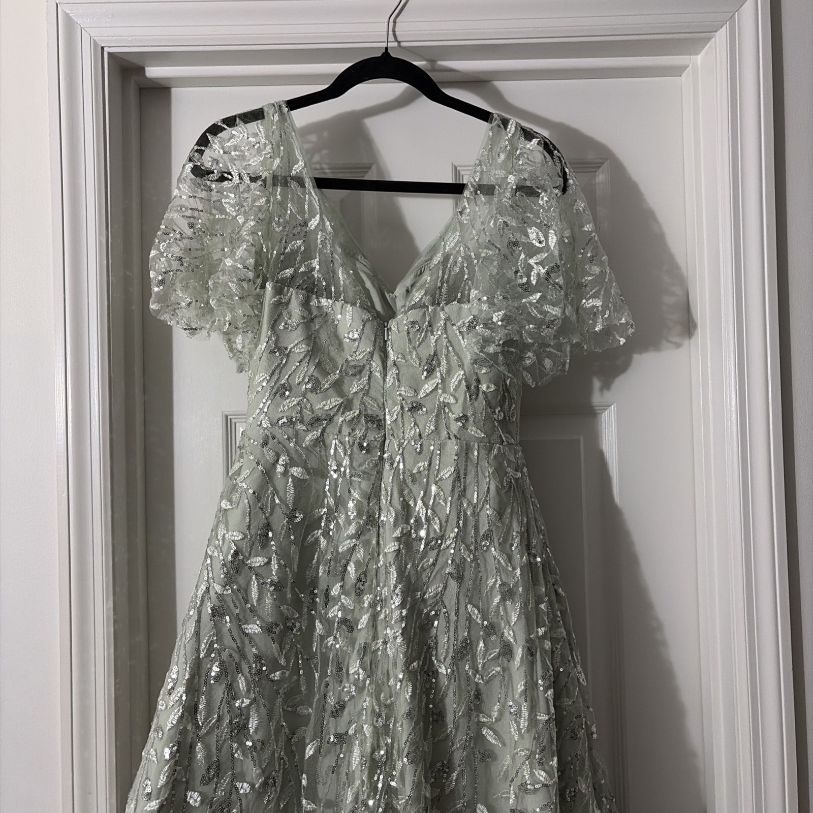 Floor-Length Lace Mother of the Bride Dress sage