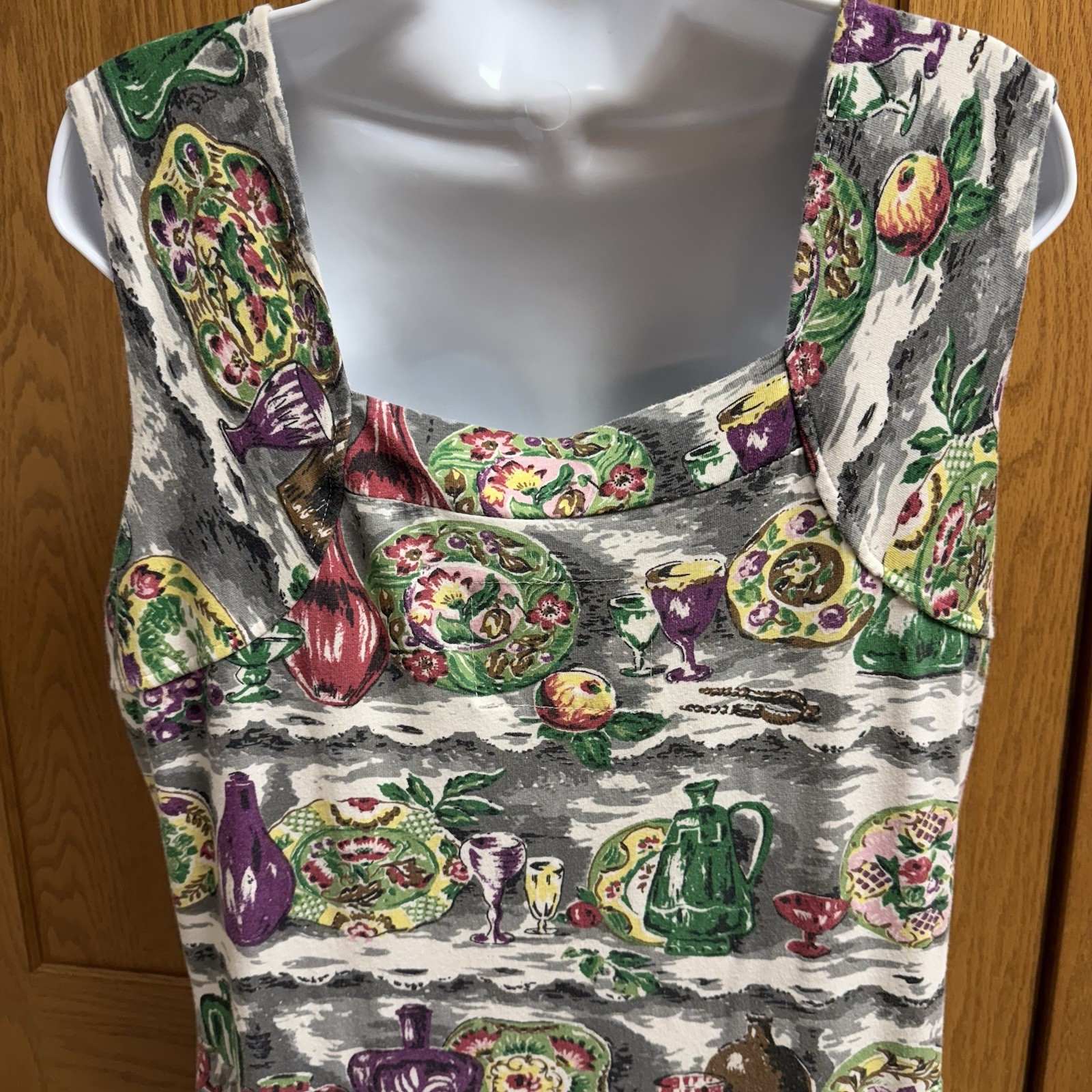 Effie’s Heart Fit & Flare Dinner Scene Still Life Print Midi Dress – 3X