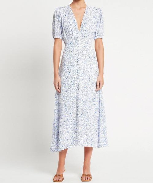 Faithfull the Brand Bellavista Midi Dress Martine Floral Size XS in Martine Flor