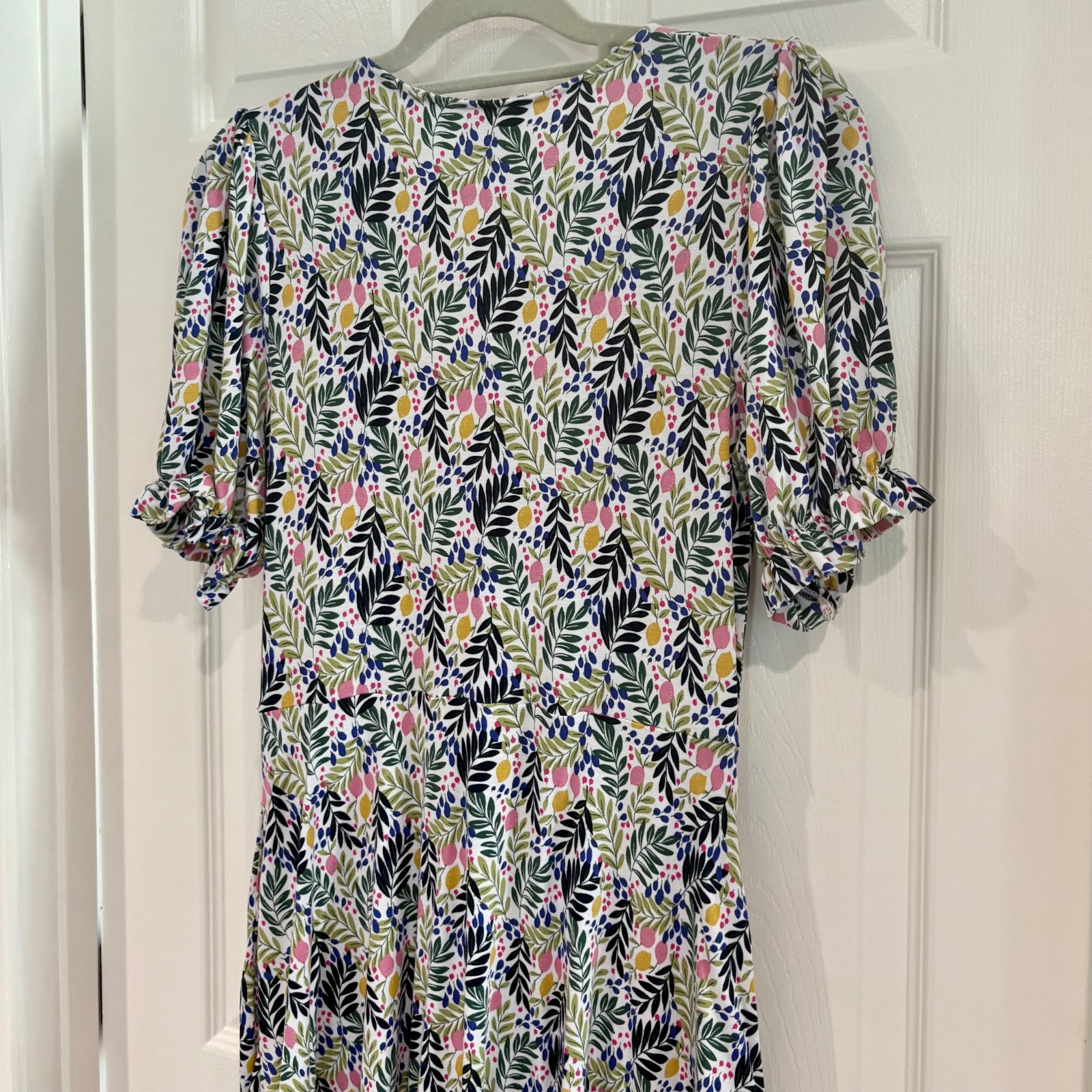 Boden Floral Short Sleeve Stretch Fit & Flare Boho Tea Dress Size US 6R Pockets