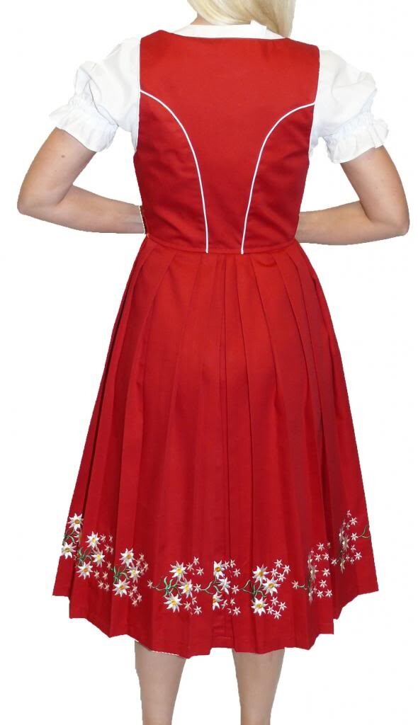 XL 20 German COTTON Dirndl Dress Embroidered Oktoberfest Holiday Waitress 3 PCS
