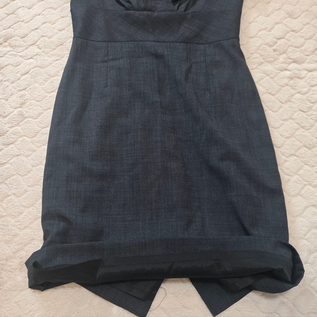 Banana Republic Blue-Gray Wool Textured Sheath Business Office Dress, Size 4