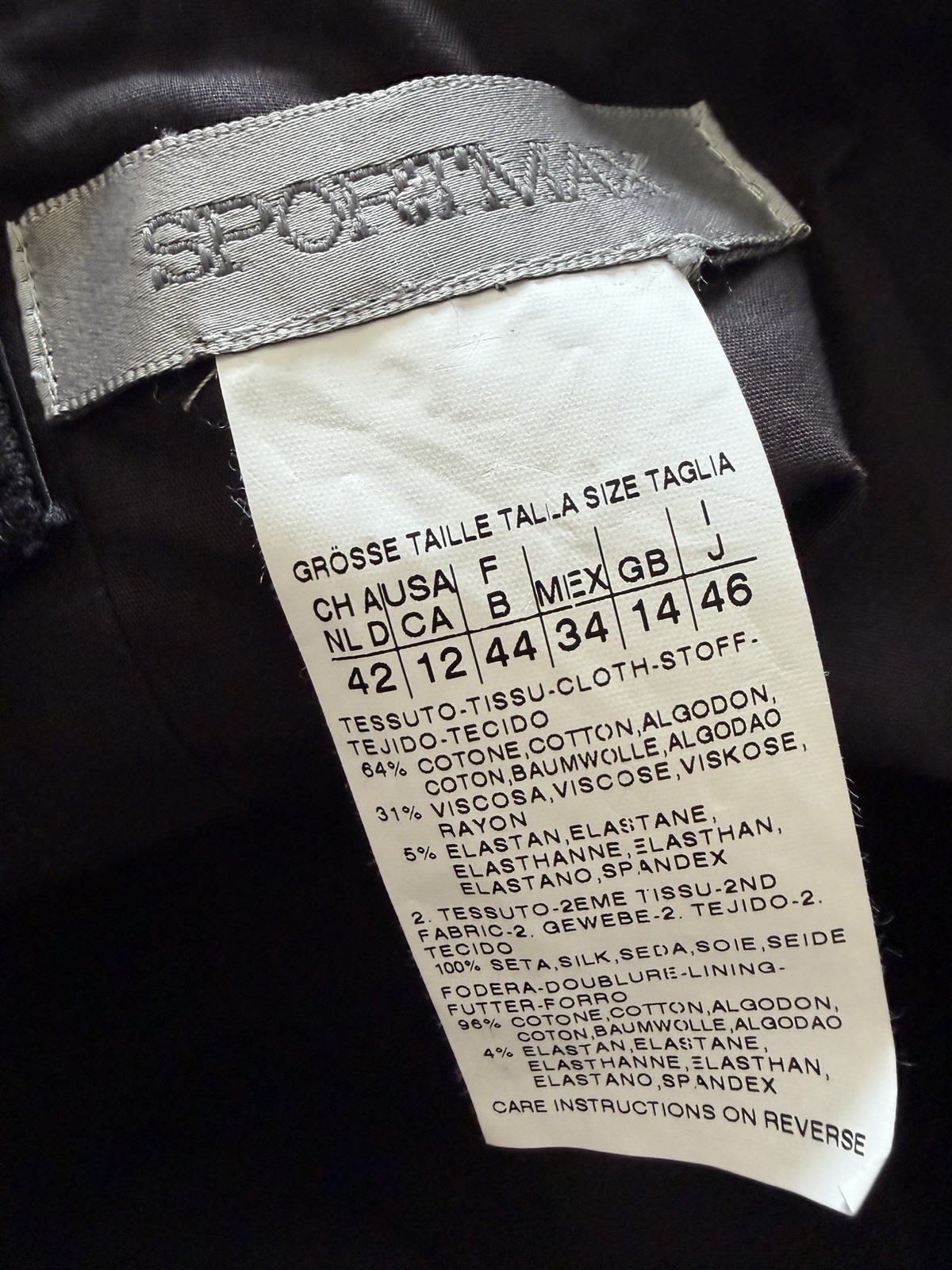 SPORTMAX Max Mara Sz US 12 Black Cotton Silk Trim Halter Pencil Midi Dress