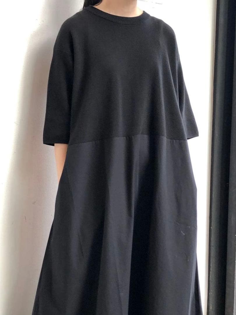 MUJI mixed material combination dress