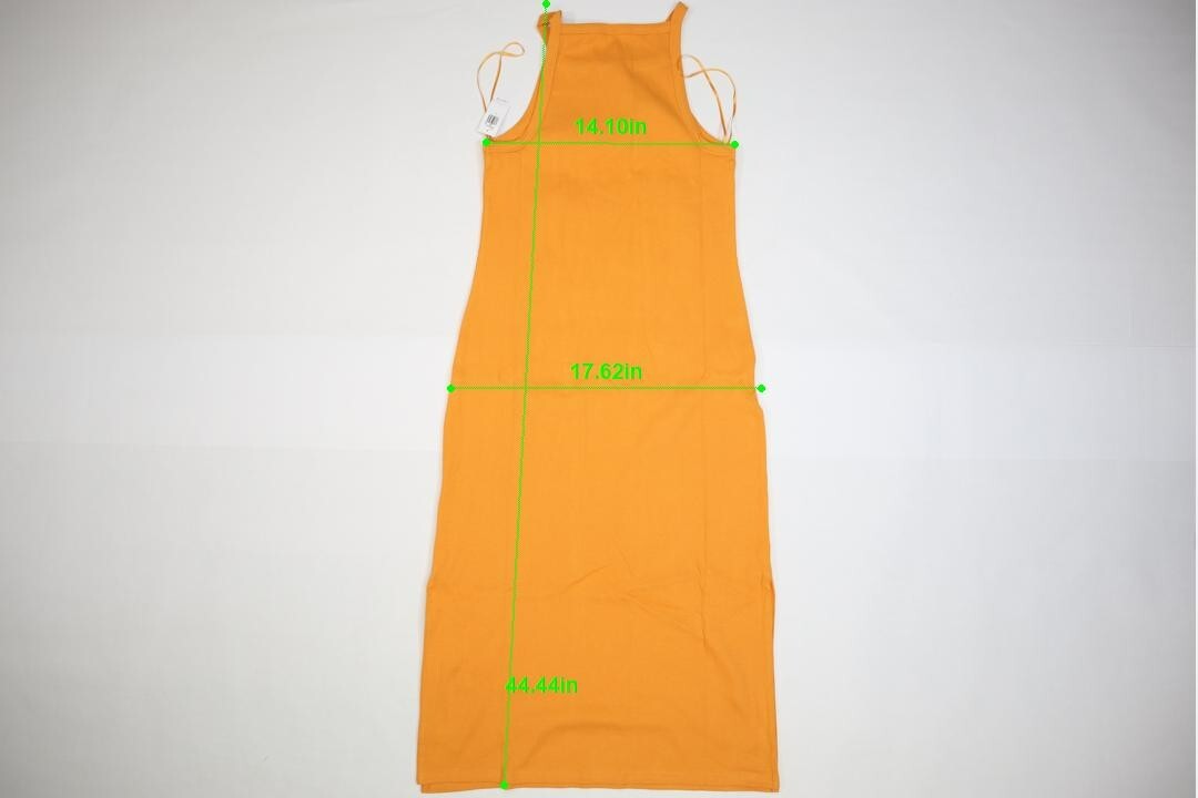 Old Navy Sleeveless Rib Knit Square Neck Midi Dress Wild Papaya Orange Womens L