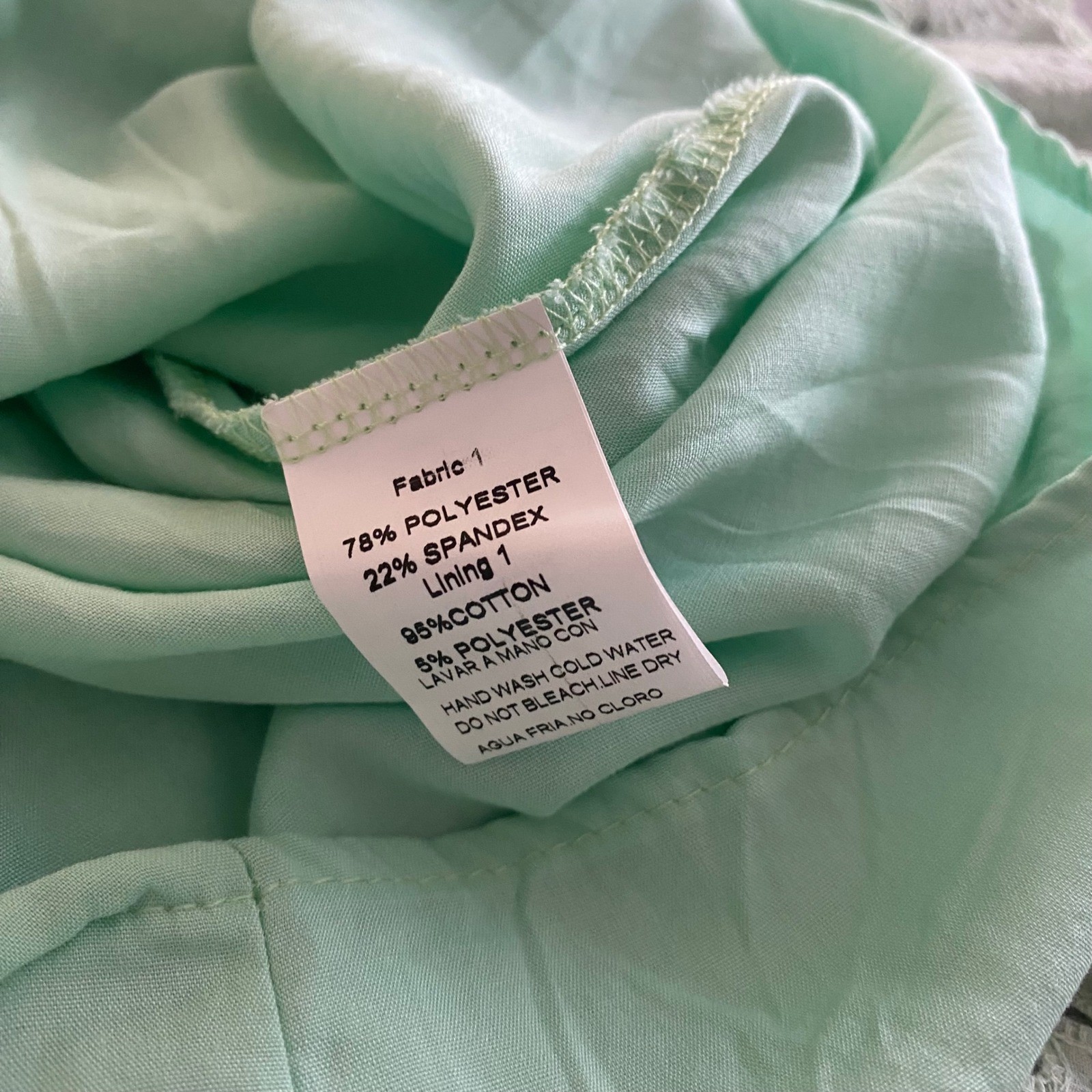 Chicways Eyelet Lace Mini Dress Womens L Mint Green Cutout Bell Sleeve NWT