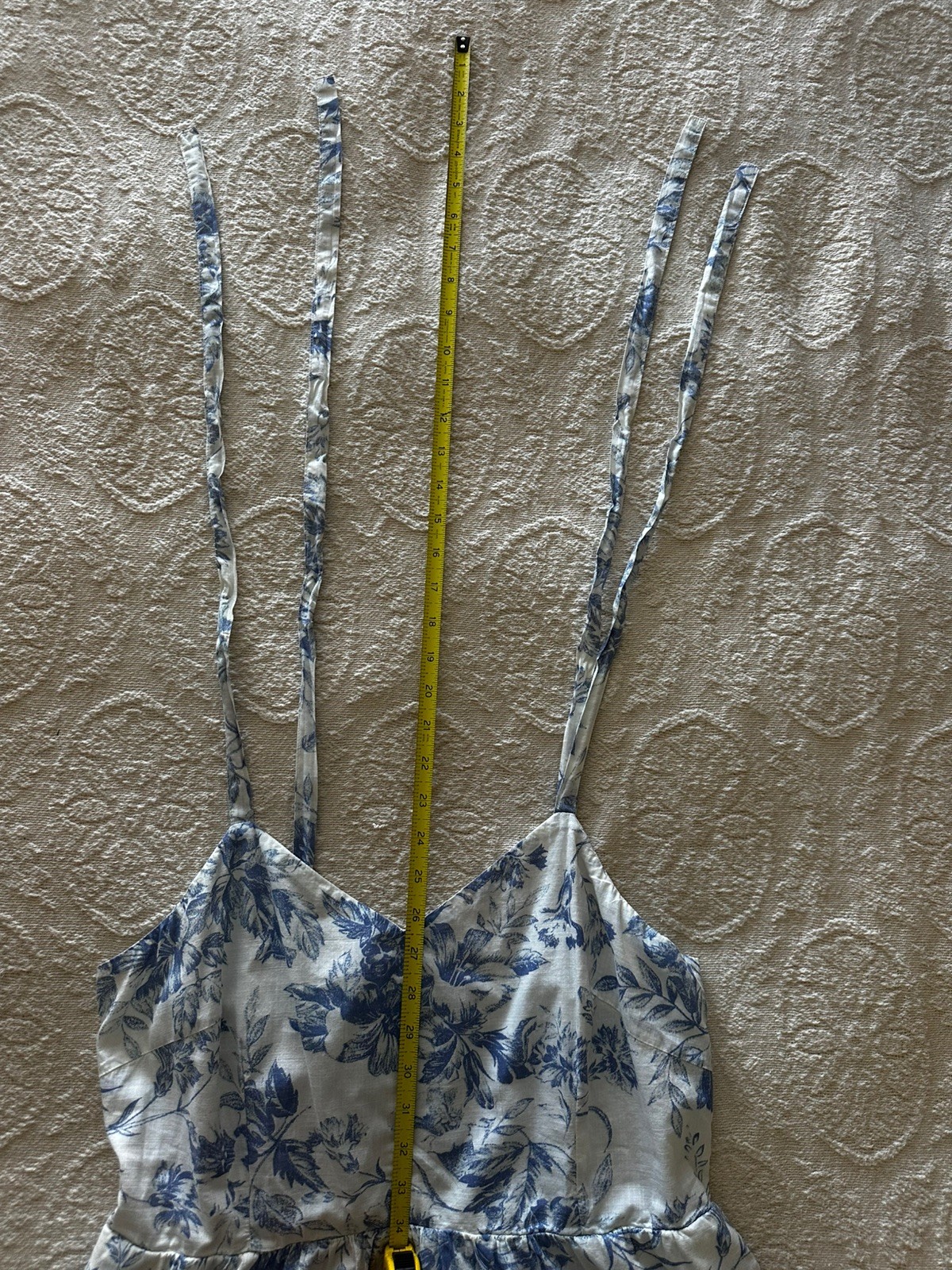 Gap 💯%Cotton Dress Offwhite Floral Maxi Blue/ White Floral Summer Sz 12 Med