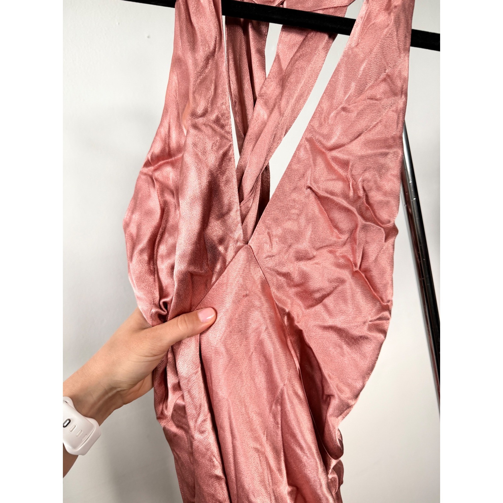 Shona Joy La Lune High Neck Twist Maxi Dress Antique Rose Pink Size 6