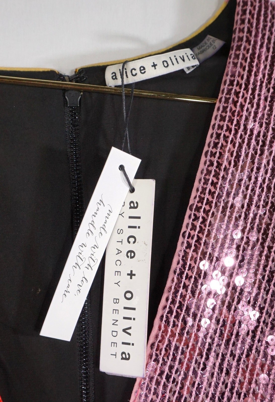 ALISE+OLIVIA BLAZE COLORBLOCK SEQUIN DRESS MINI SZ 12