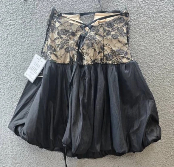 B Darlin Trendy Plus Size Lace Bubble-Hem Dress Juniors 22W Oxford Sleeveles $89
