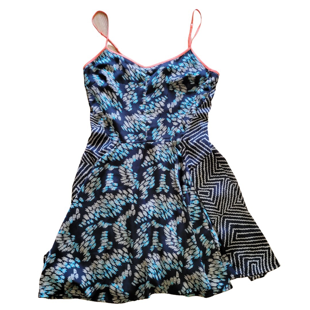 Vintage Havana Womens Black And Beige Casual Skater Style Dress Size Medium