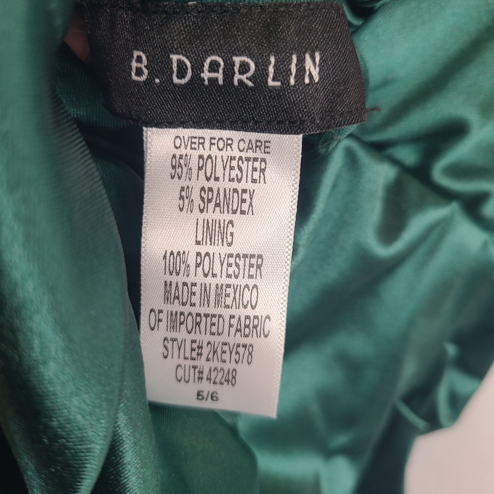 NEW B Darlin Green Satin Ruched Maxi Dress Spaghetti Straps Lace-Up Back Sz 5/6