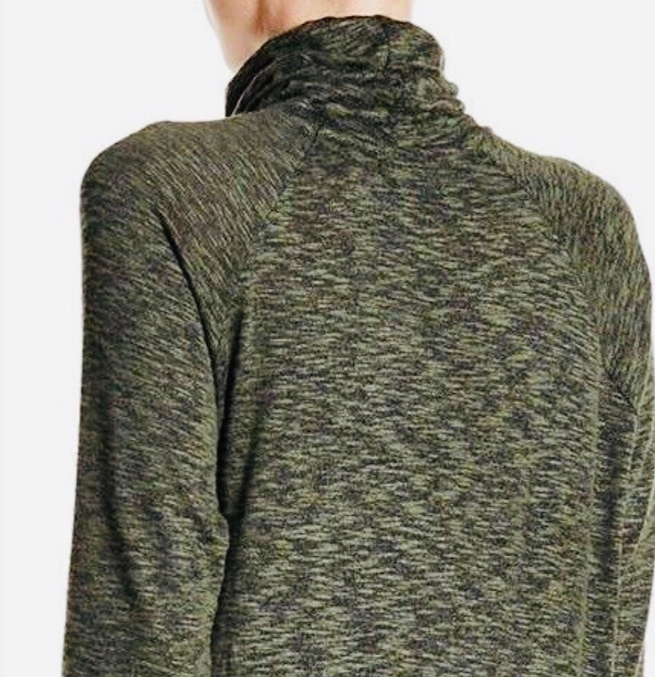Bobeau Woman’s Plus Size 1X Heather Green Bodycon Mock Turtleneck Dress NWT