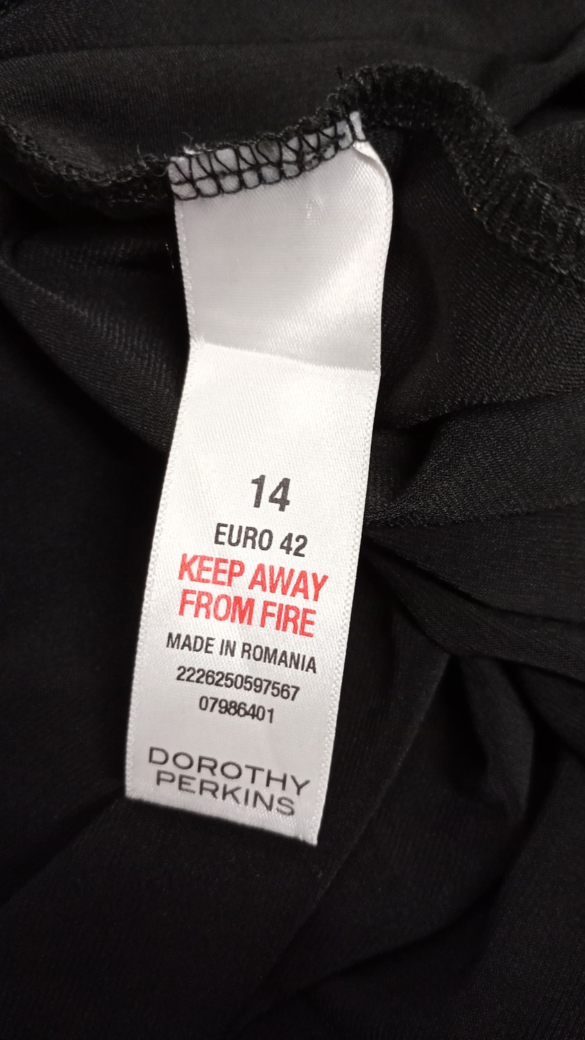 Dorothy Perkins Black Embellished Shift Dress – Size 14 UK – New With Tags
