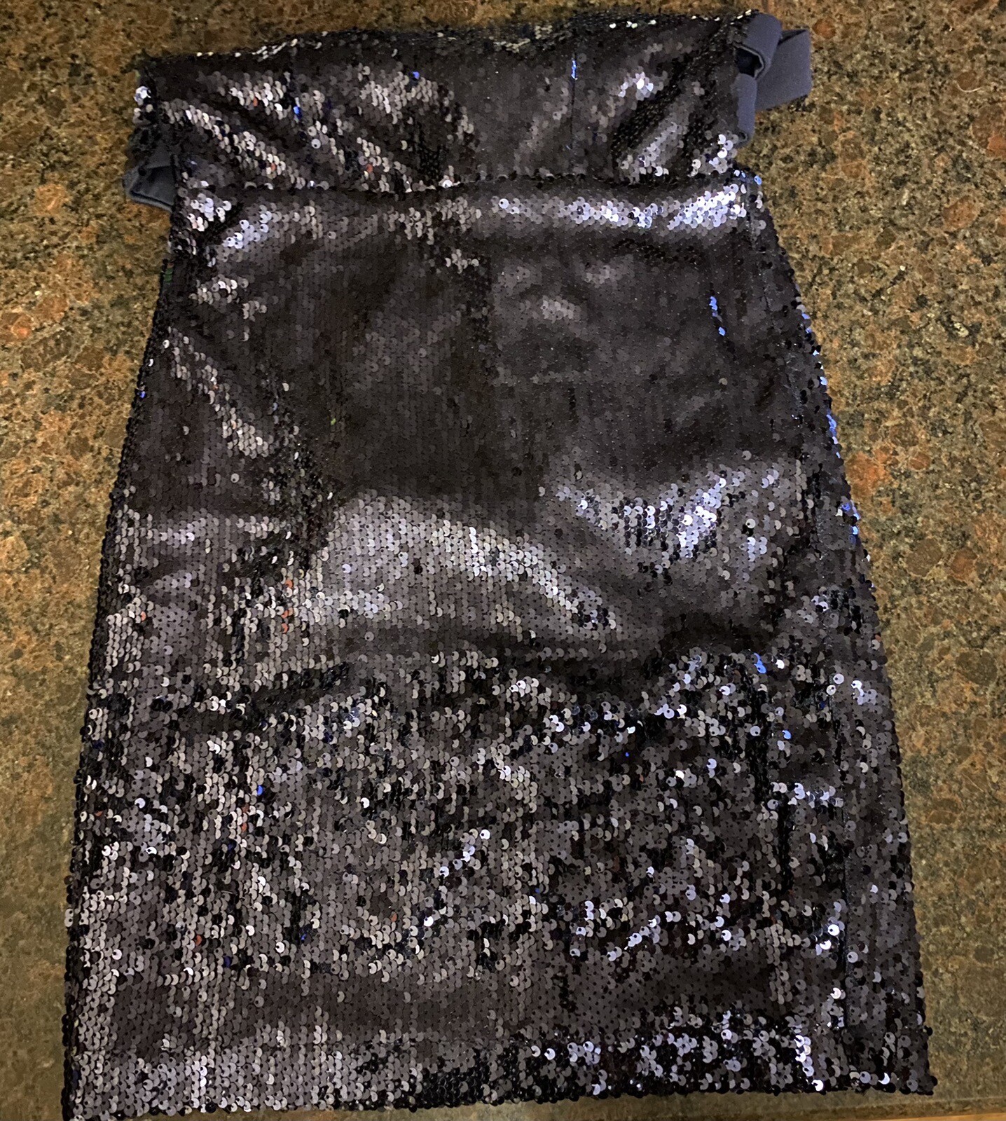 Lulus Navy Lined Sequin Dress Size S Open Zip Back Body Contour Party Free Ship