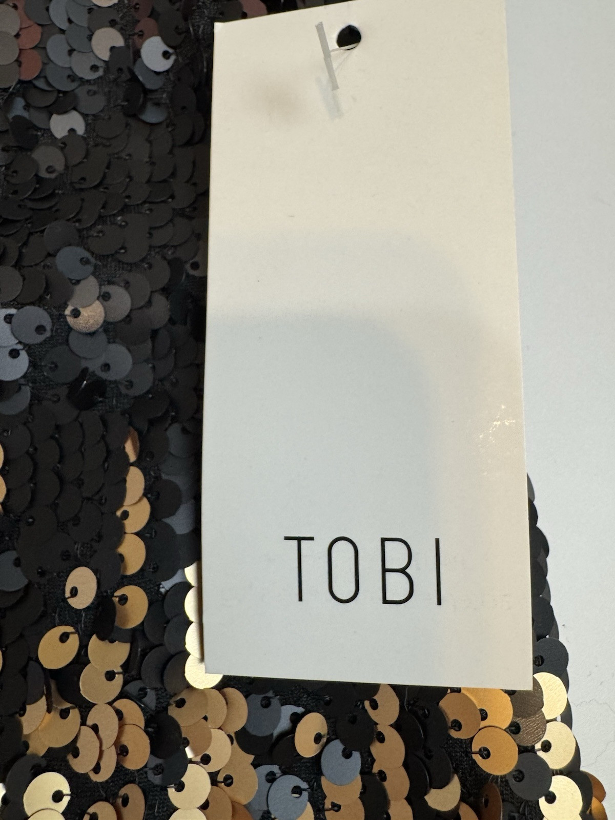 Tobi Shine Me Up Sequin Relaxed Mini Dress Size Small Pink Black Gold NWT