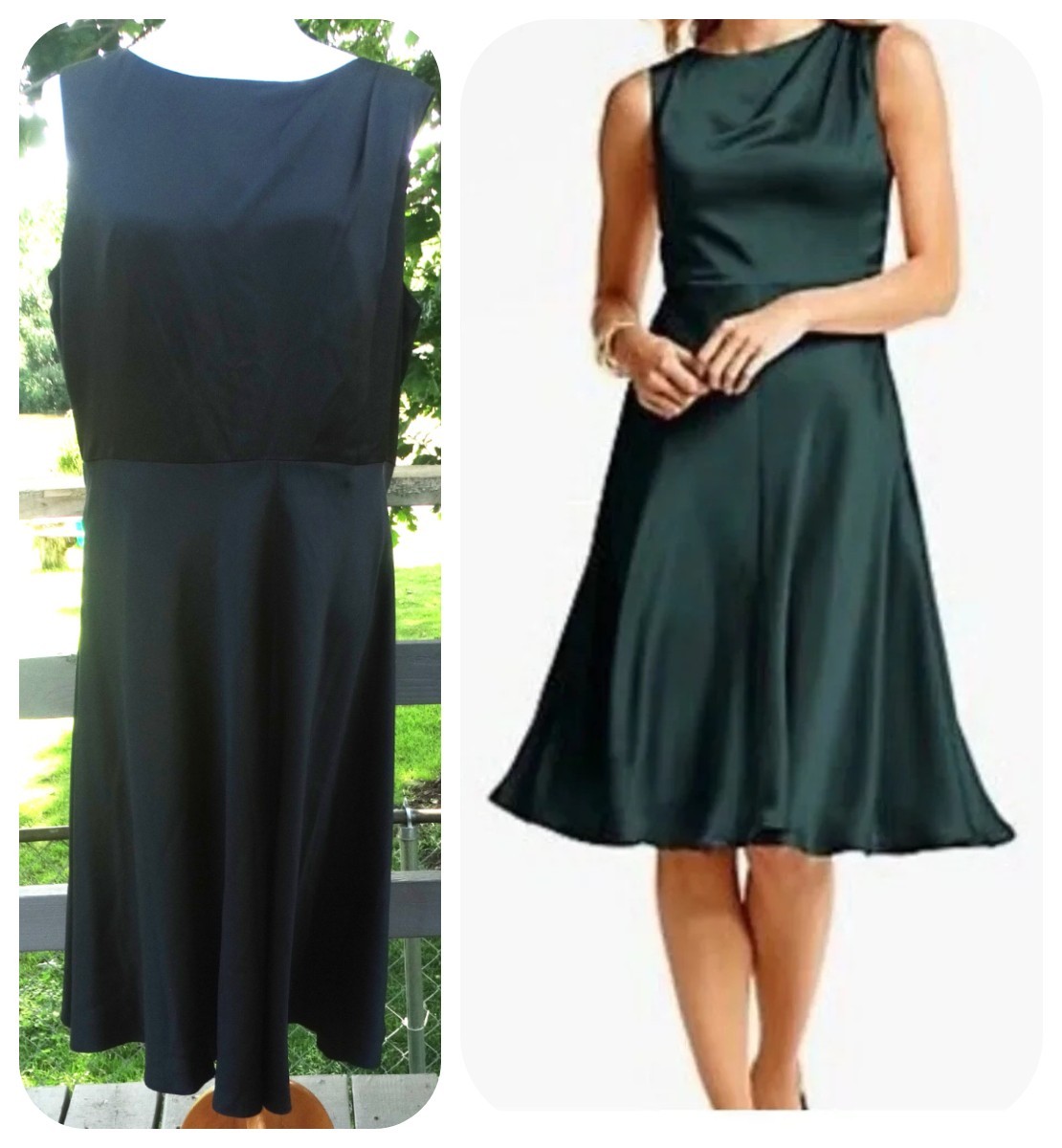 NEW Talbots Size 16 100% Silk Crepe Black A-Line/Fit & Flare Dress, $199