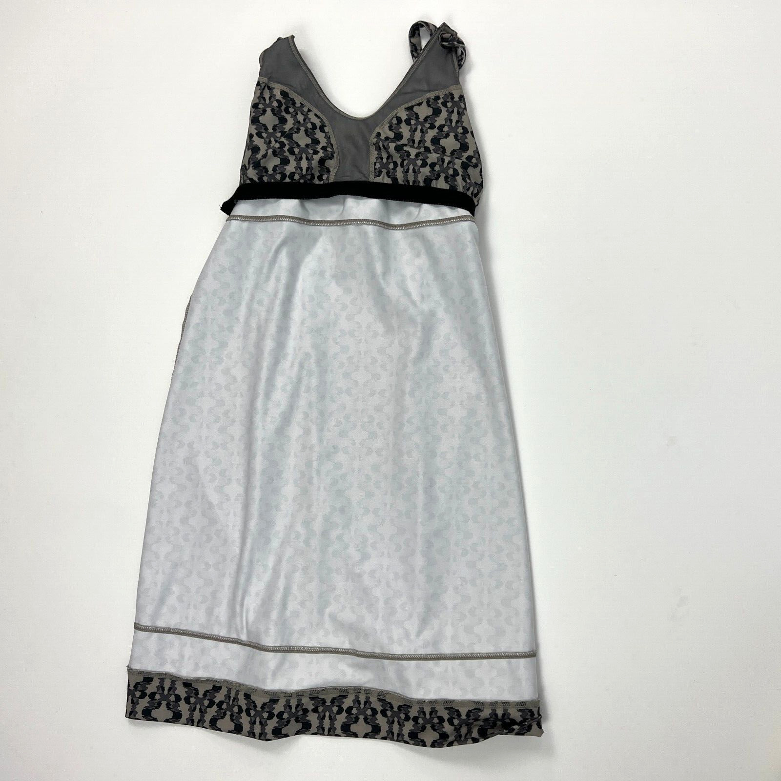 Merrell Womens M Gray Print Opti Wick UPF Strappy Dress Shelf Bra Beach Active