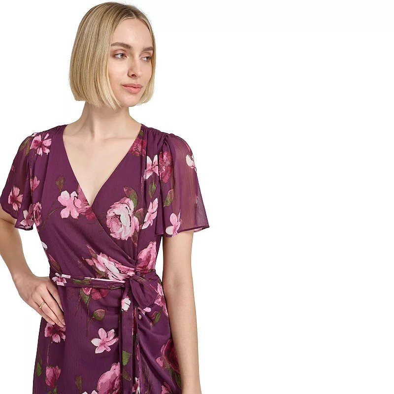Women’s Harper Rose Flutter Sleeve V-Neck Midi Dress Sz 4 Ret $89 Nwt