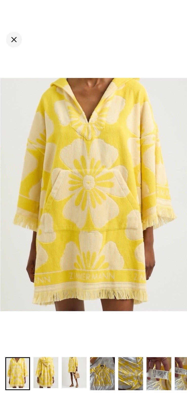 Zimmermann Golden Hooded Towel Mini Dress Sz 0 (Fits US 4-8) BRAND NEW WITH TAGS