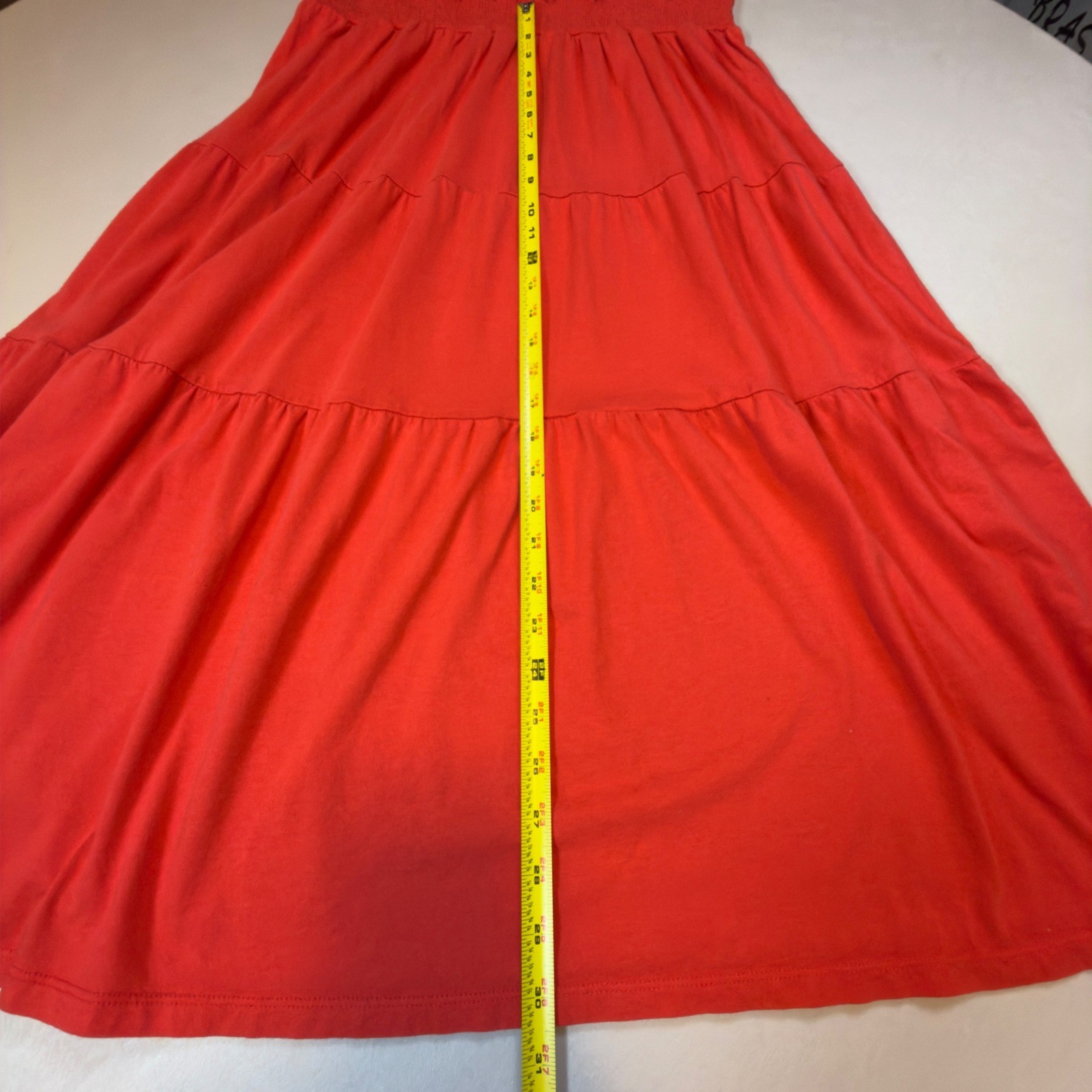 Tommy Hilfiger Large Nautical Midi Preppy Americana Coastal Elastic Tiered Dress