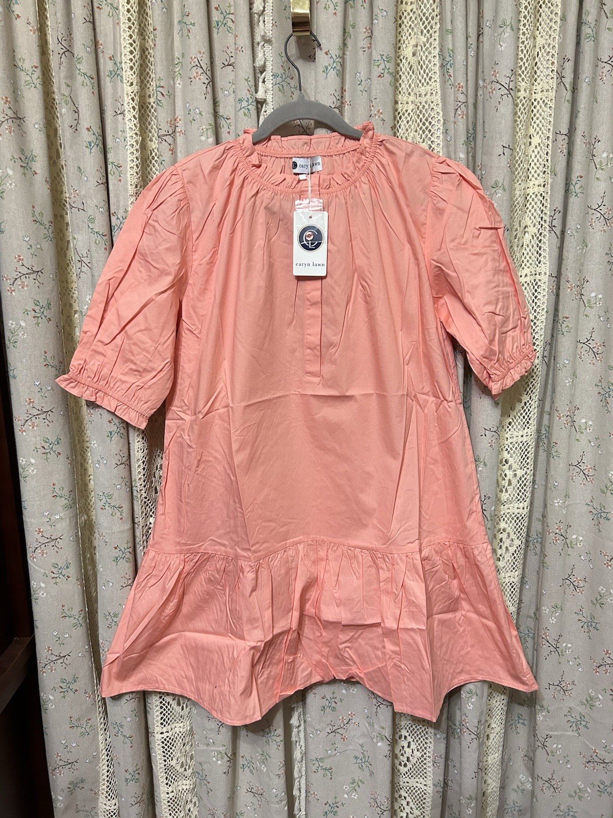 Tuckernuck Caryn Lawn Coral Cotton Dress One Size NWT Pockets