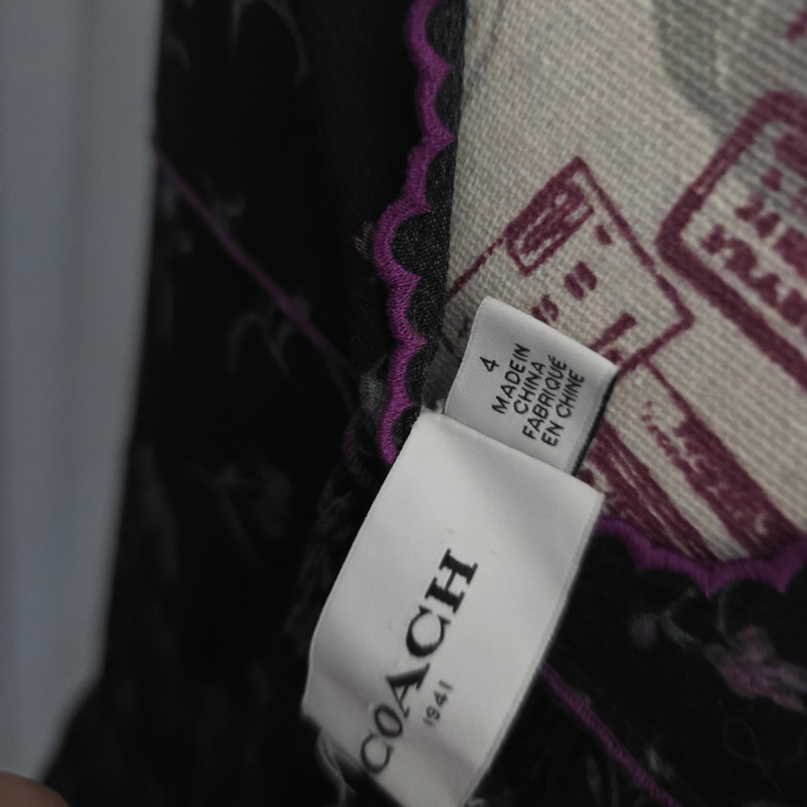 Coach 1941 Black Wildflower Dress With Bows Bowdress Size 4 GUC