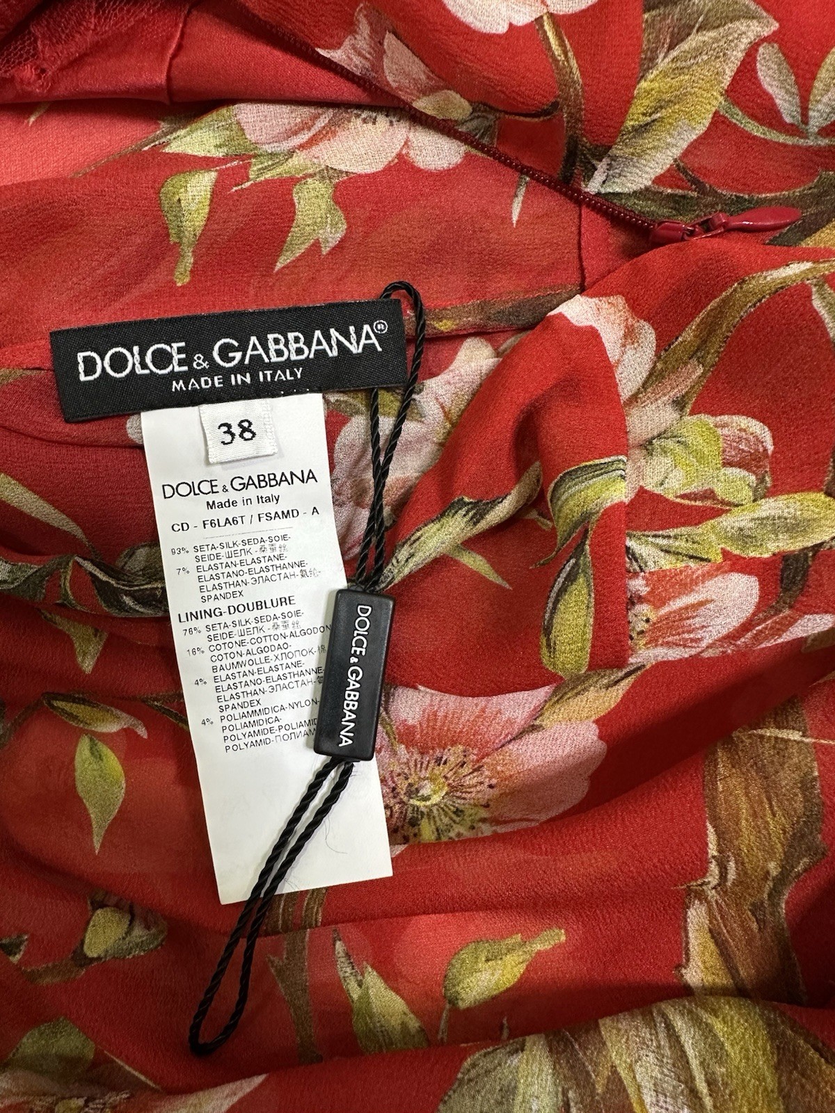 DOLCE & GABBANA dress £3500 worth IT size 38/INT XS/UK 6/US 2 NEW – SILK