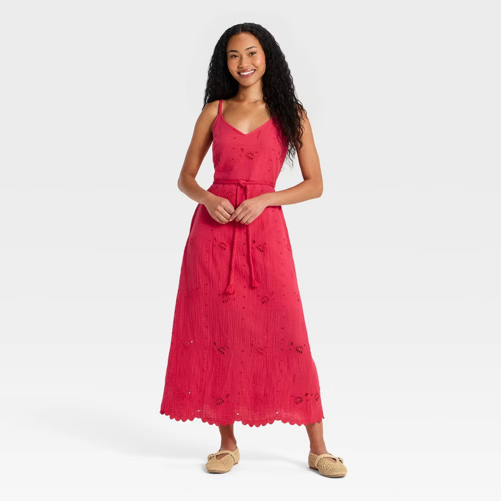 Women Crafted Midi Sundress – Universal Thread Red XL