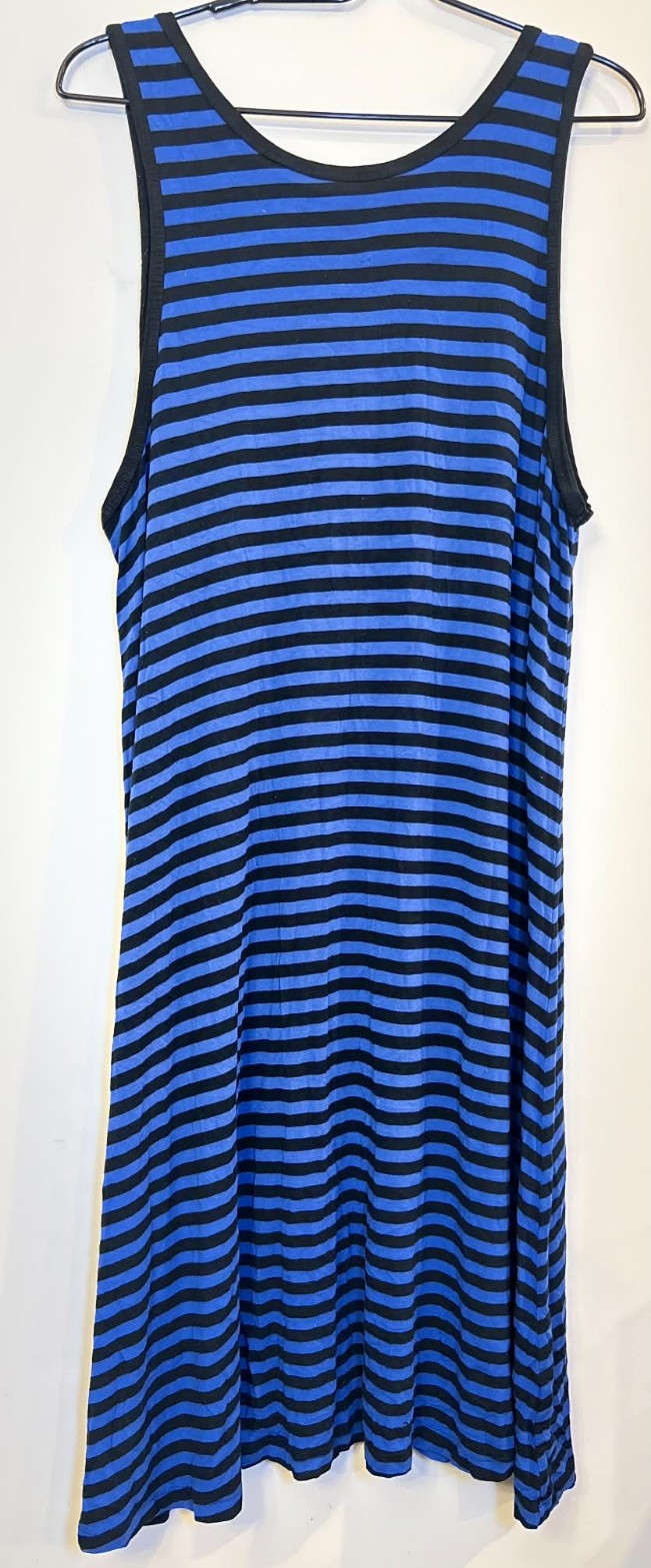 Old Navy Women’s XL Tall Blue/Black Striped Knit Tank Dress Stretch Rayon