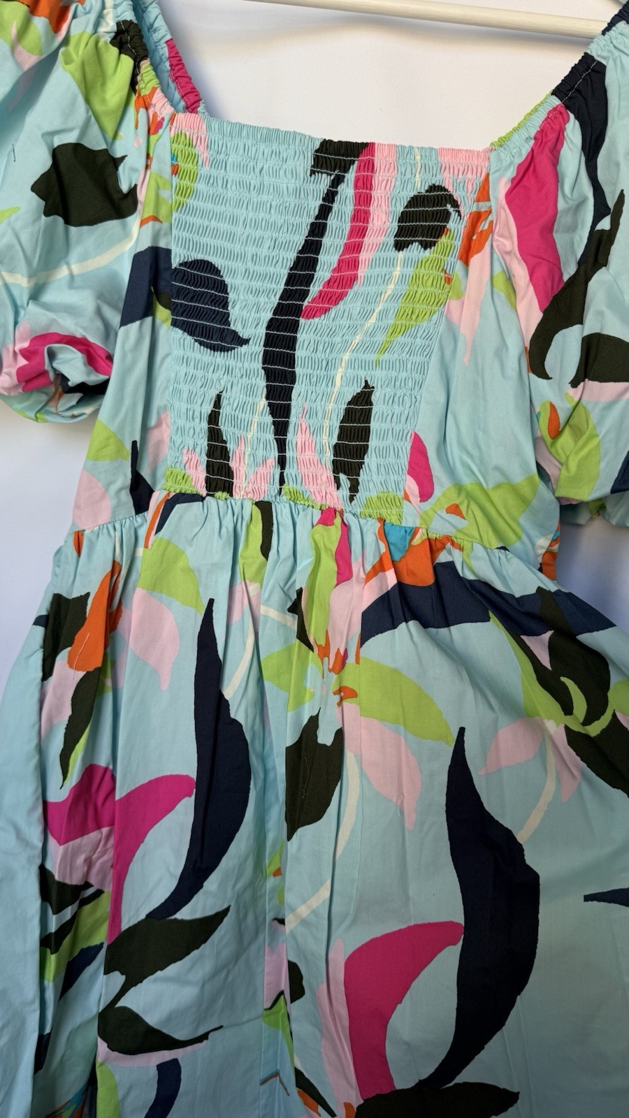 A New Day Floral Print Off-the-Shoulder Dress Puff Sleeve Dress with Pockets