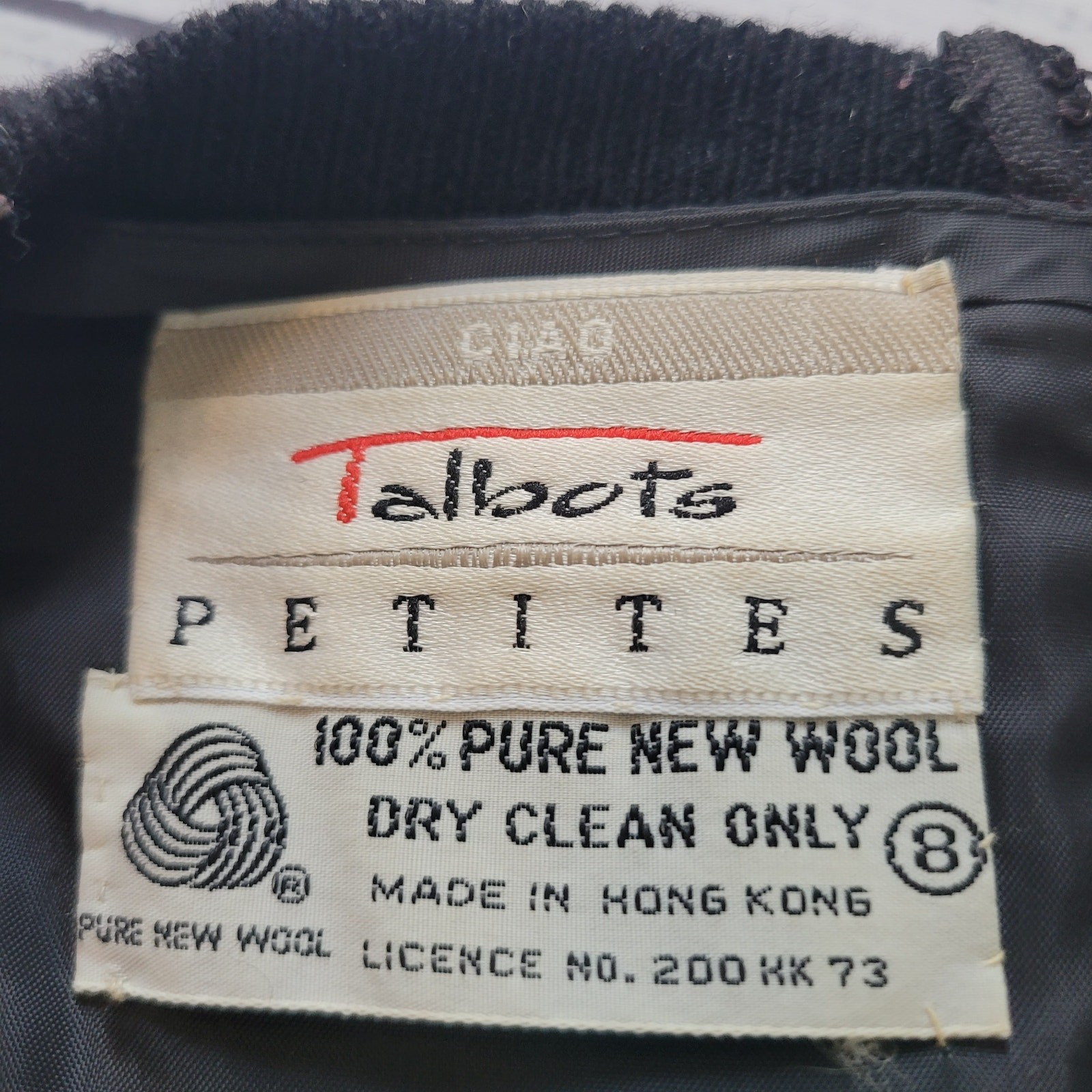 Talbots Size 8p Vintage 100% Wool Sweater Dress Pearl Chain Attached Belt