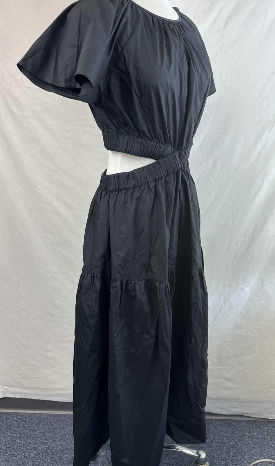 NWT Minkpink Designed in Australia Cutout Midi Black Cotton Dress L