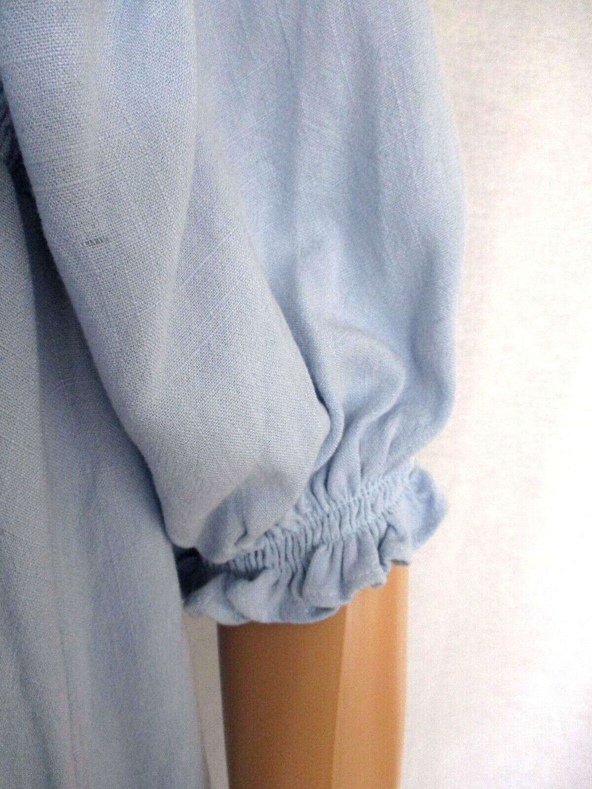 Sugarlips Dress XL Placid Blue Fully Lined Rayon & Linen Elastic Bodice & Sleeve