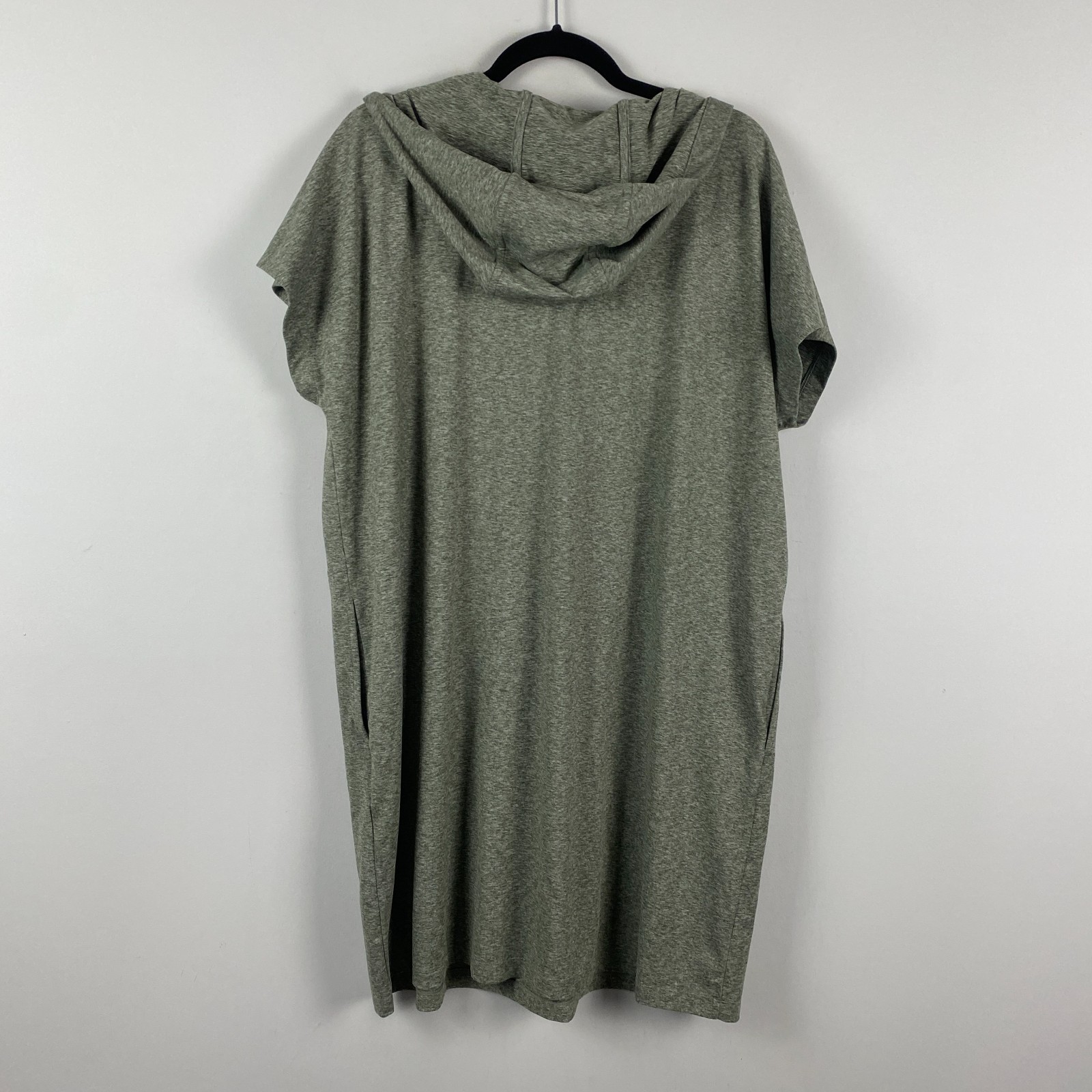J Jill Green Fit Supreme Stretch Hooded Dress Size Petite XL Short Sleeve