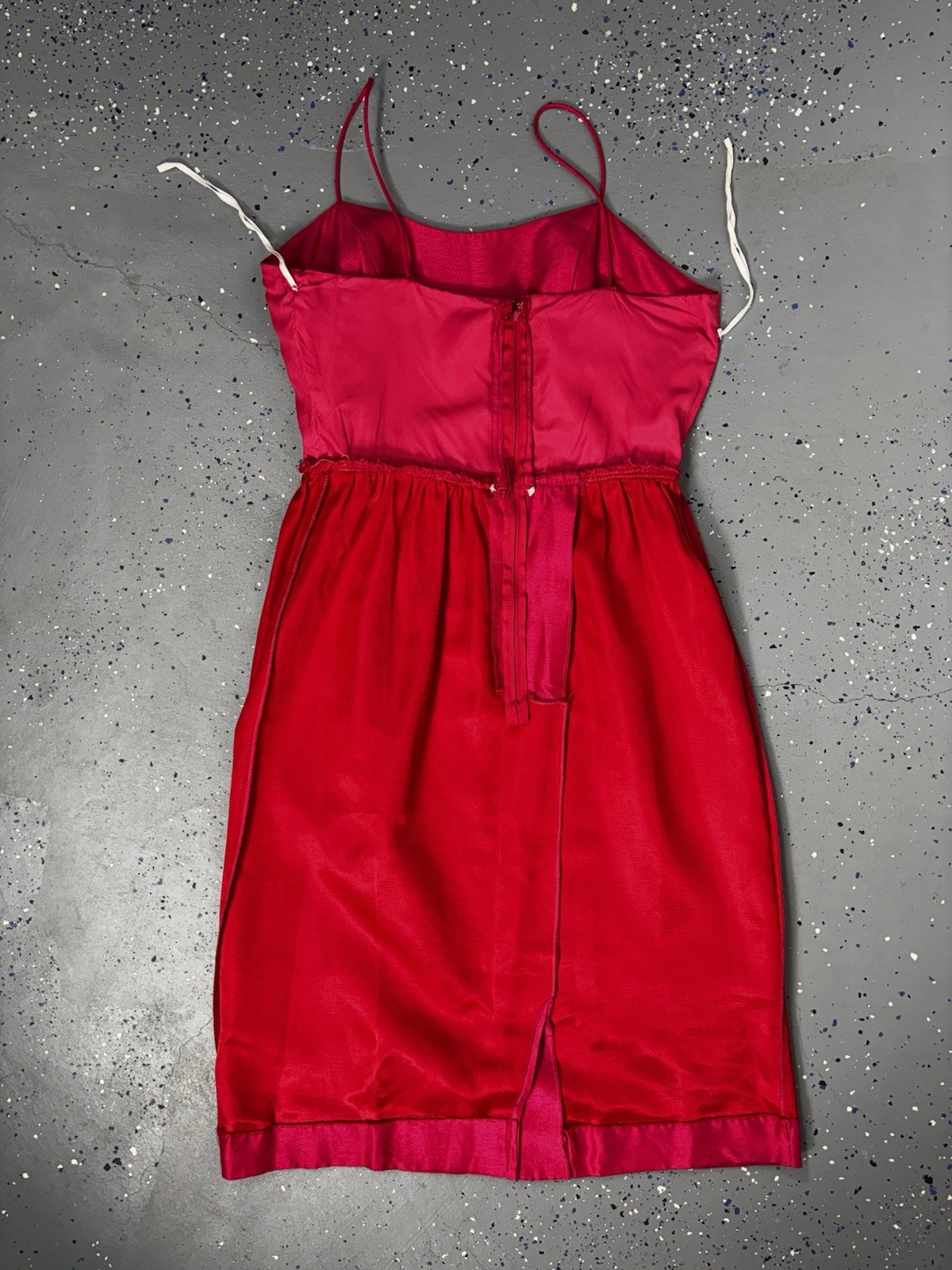 Vintage 60s Hot Pink Cocktail Sheath Dress Silk Dupioni Bombshell Pin-up M 10