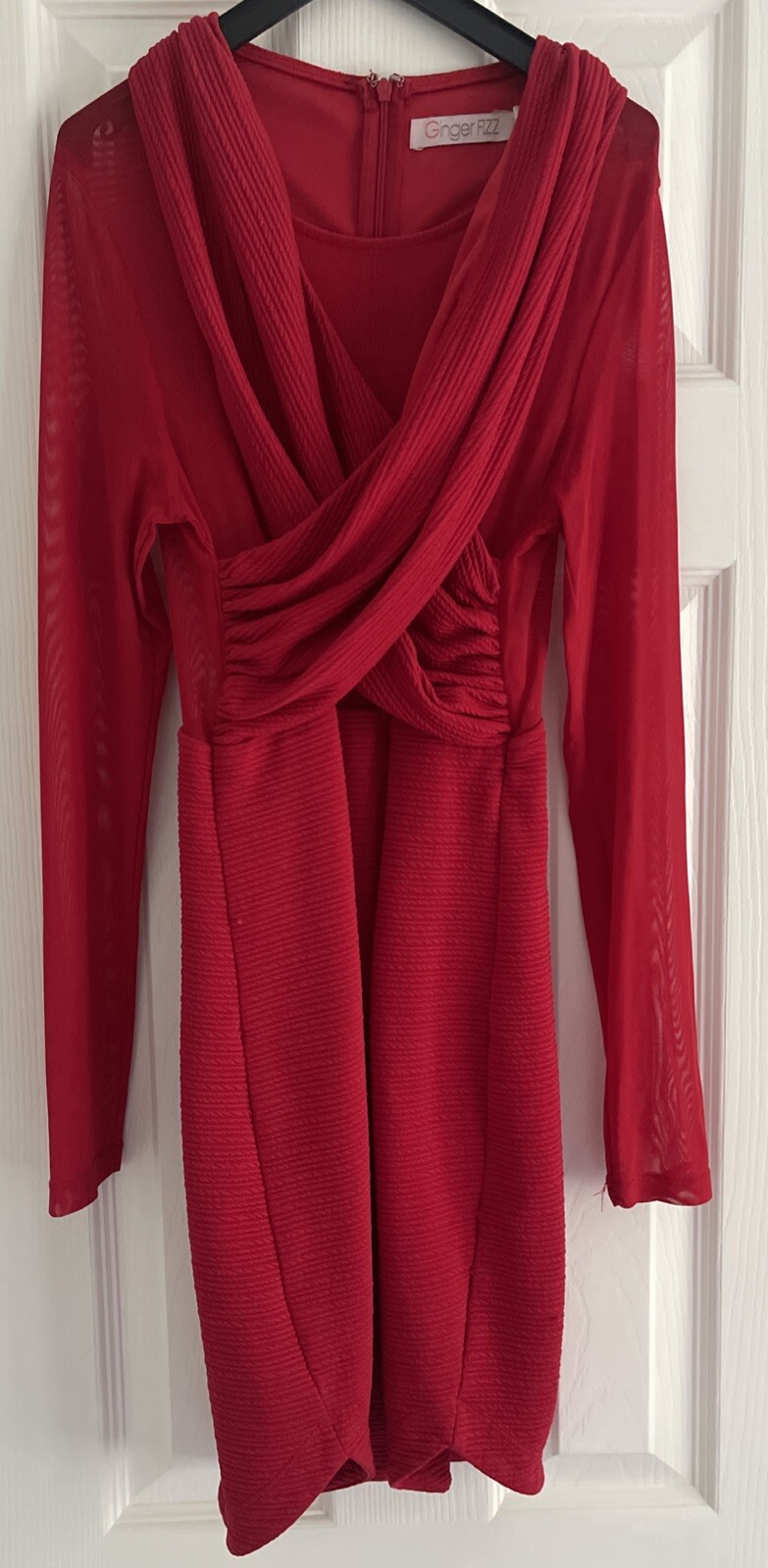 Women’s Ginger Fizz Long Sleeve Red Dress Size M