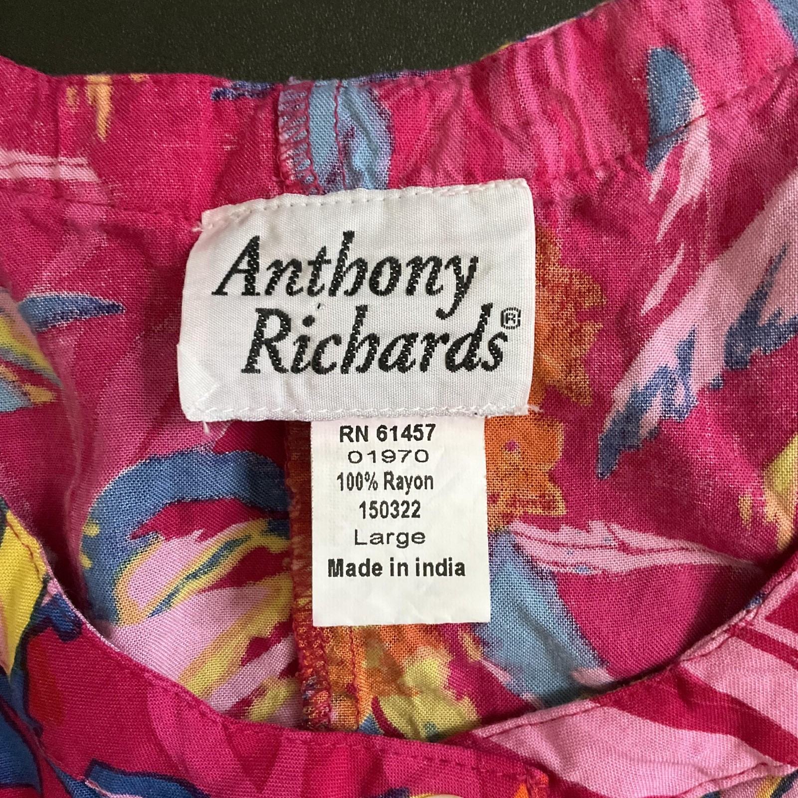 Anthony Richards Dress Womens Large Pink Floral Midi Sundress A-Line Pockets
