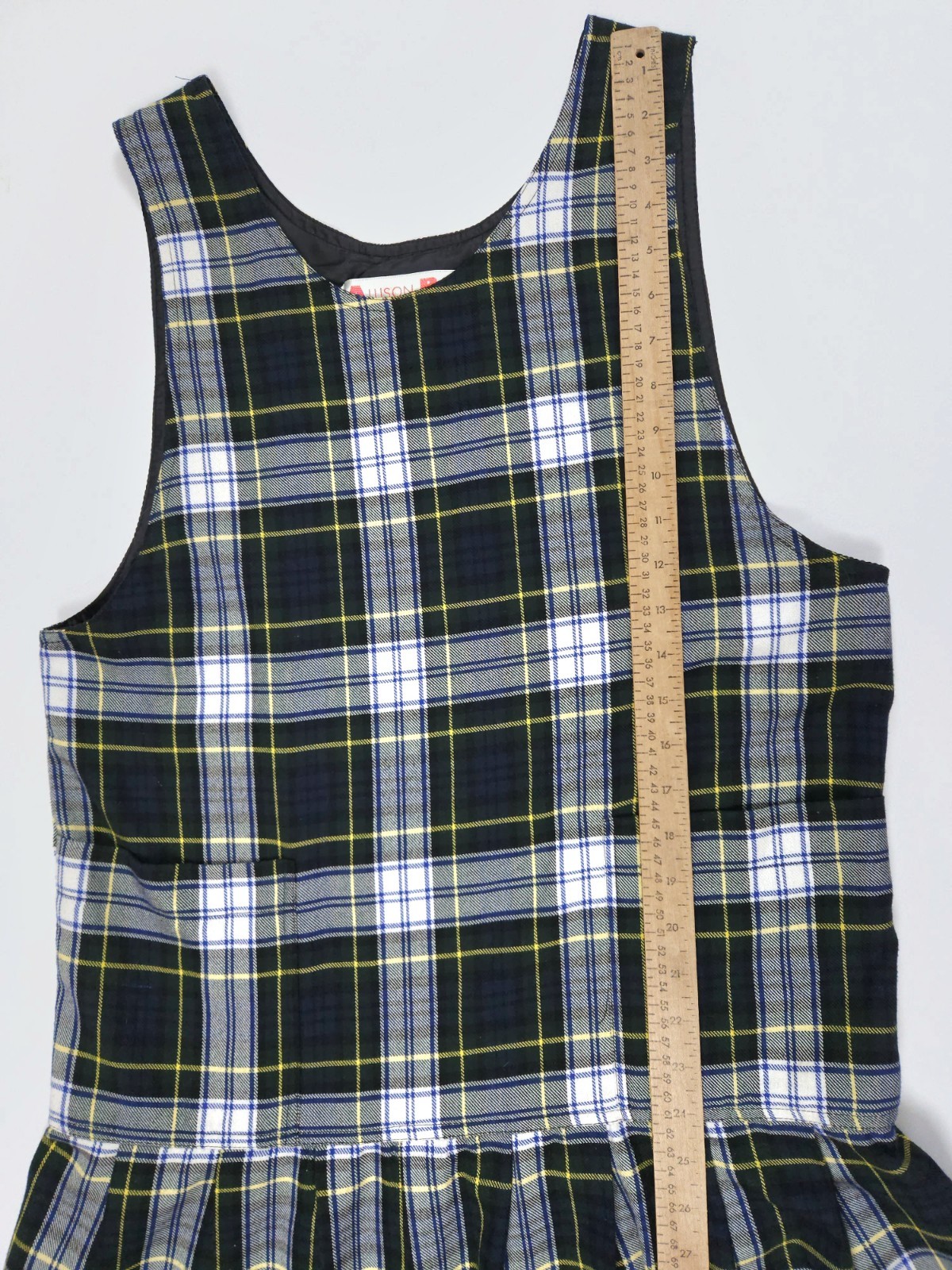 Allison Blair Green White Tartan Plaid Jumper Midi Dress Women’s Medium
