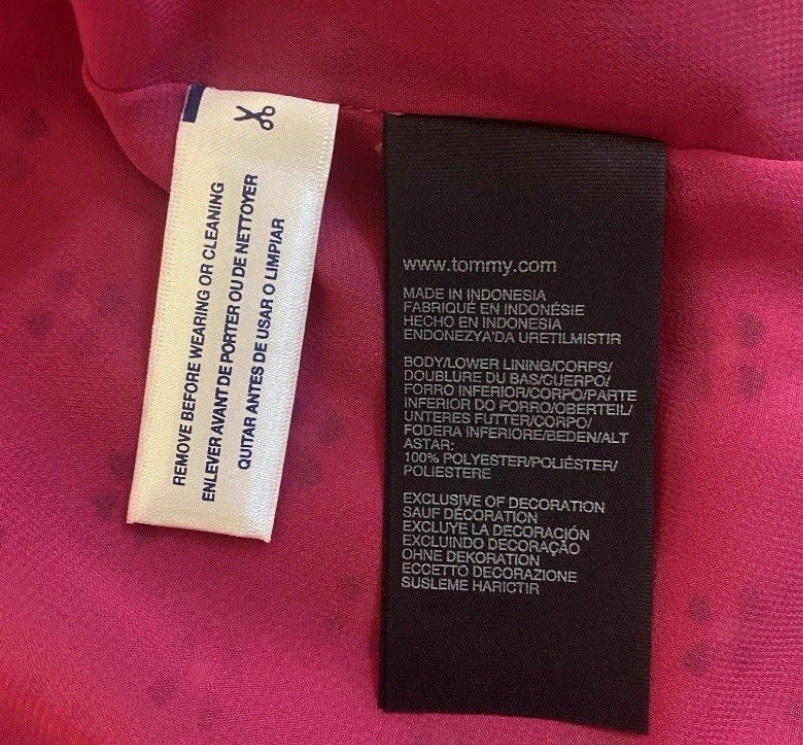 Tommy Hilfiger Side Zip Lightweight Lined Dress Womens 12 Pink Blue EUC