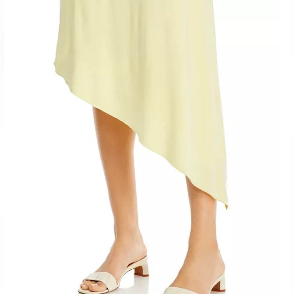 REMAIN BIRGER CHRISTENSEN Gosha diagonal hem deep v slip Dress Wax Yellow