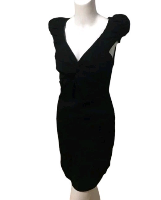 NWT Anthropologie Leifsdottir Vortex Pucker Wool Dress Black Size 6 Flawless